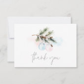 クリスマスジェンダーが赤ちゃんシャワーを明らかにする サンキューカード (正面)