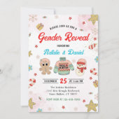 クリスマスジェンダーが赤ちゃんシャワーを明らかにする 招待状 (正面)