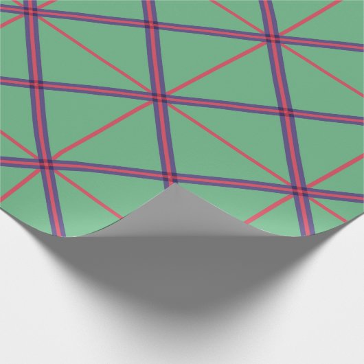 クリスマスジオメトストライプリのパターンホリデーギフト ラッピングペーパー (角)