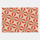 クリスマスジオメトリックパターン ラッピングペーパーシート (正面2)