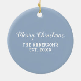 クリスマスジオメトリック石板ブルーグレー セラミックオーナメント