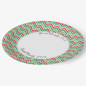 クリスマスジグザクパーソナライズされた ペーパープレート (アングル)