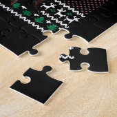 クリスマスジャイアントシュナウザードッグサンタハット醜いクリスマス ジグソーパズル (側面)