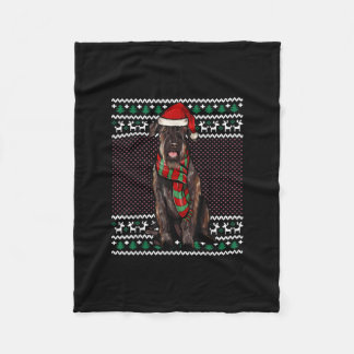 クリスマスジャイアントシュナウザードッグサンタハット醜いクリスマス フリースブランケット