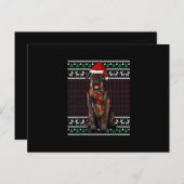 クリスマスジャイアントシュナウザードッグサンタハット醜いクリスマス 案内ポストカード (正面/裏面)