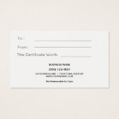 クリスマスジャストギフトカード証明書 (裏面)