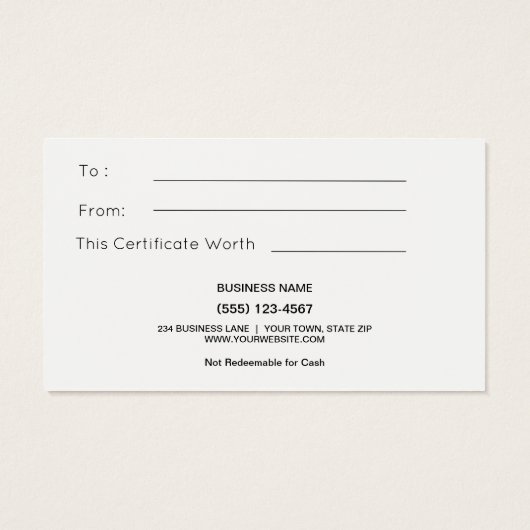 クリスマスジャストギフトカード証明書 (裏面)