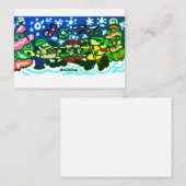 クリスマスジャズ音楽マグ招待マグネット ノートカード (正面/裏面)