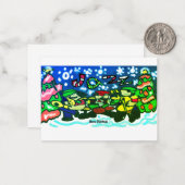 クリスマスジャズ音楽マグ招待マグネット ノートカード (正面/裏面インサイチュ)