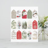 クリスマスジャンクジャーナルラベルヴィンテージガールホリーレッド (スタンド正面)