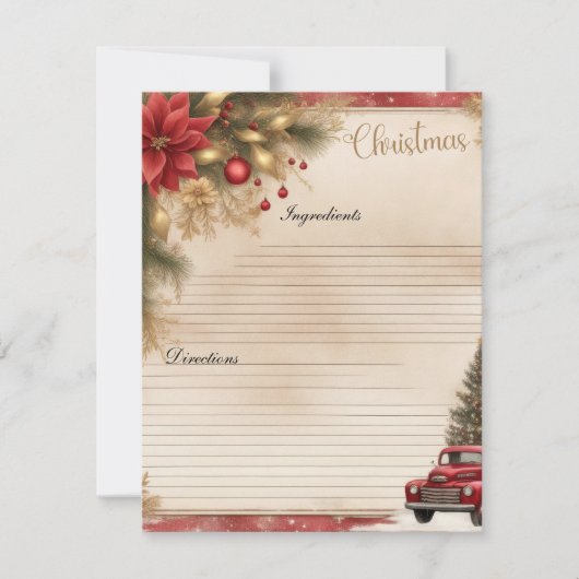 クリスマスジャンクジャーナルレシピカード シーズンカード (正面)