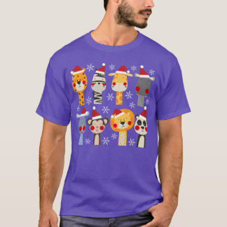 クリスマスジャングルの友達 Tシャツ