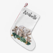 クリスマスジャングルサファリ動物ゾウ名 スモールクリスマスストッキング (正面 (吊り時))