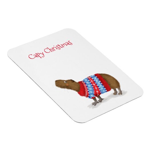 クリスマスジャンパー冷蔵庫用マグネットの可愛いキャピバラ マグネット (右側)