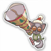 クリスマスジャンパー&ハットかわいい漫画ブッシュベビー シール (正面)