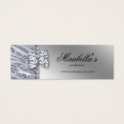 クリスマスジュエリーゼブラプライスラベルシルバースパークル (正面)