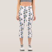 クリスマスジュエリーツリーブルーブラックブライトムーン カプリレギンス (正面)