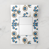 クリスマスジュエリーツリーブルーブラックブライトムーン 箔シーズンカード (内側レイダウン)