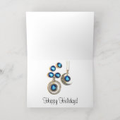 クリスマスジュエリーツリーブルーブラックブライトムーン 箔シーズンカード (内側レイダウン)