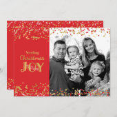クリスマスジョイの休日の写真グリーティングカード シーズンカード (正面/裏面)