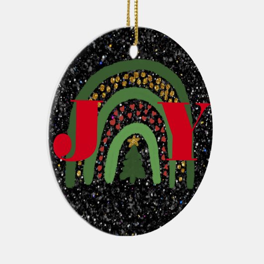 クリスマスジョイはミニマリストをパーソナライズエレガントする セラミックオーナメント (右)