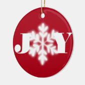 クリスマスジョイはミニマルな雪をパーソナライズエレガントする セラミックオーナメント (左)