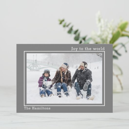 クリスマスジョイへ世界の写真カーパーソナライズされたド 招待状 (スタンド正面)