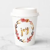 クリスマスジョイウォーターカラーリースID292 紙コップ (正面)