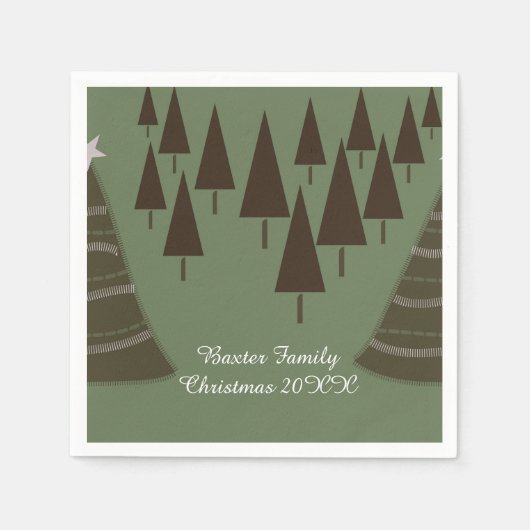 クリスマスジョイエレガントホリデースタイル スタンダードカクテルナプキン (正面)
