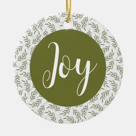 クリスマスジョイカスタムズファミリーフォトホリデー セラミックオーナメント (正面)