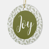 クリスマスジョイカスタムズファミリーフォトホリデー セラミックオーナメント (左)