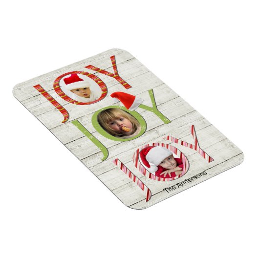 クリスマスジョイカスタムフォトホリデー マグネット (右側)