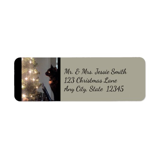 クリスマスジョイカリコキャット差出人住所ラベル ラベル (正面)