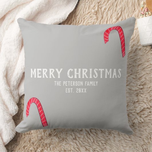 クリスマスジョイキャンディカネズファミリー名 クッション (ブランケット)