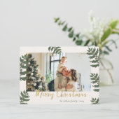 クリスマスジョイクリスマスファミリーフォトホリデーカード シーズンカード (スタンド正面)