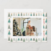 クリスマスジョイクリスマスファミリー写真 シーズンポストカード (正面/裏面)