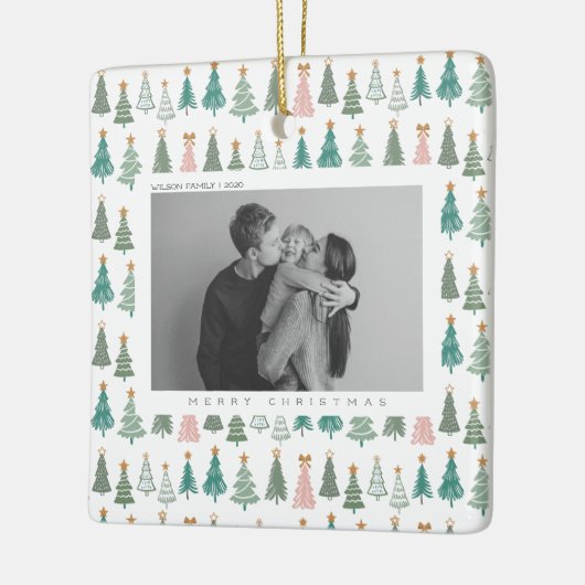 クリスマスジョイクリスマスファミリー写真 セラミックオーナメント (左)