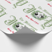 クリスマスジョイグリーンリースフォトラッピング紙 ラッピングペーパー (角)