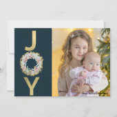 クリスマスジョイゴールドフォイルモダン両面フォト シーズンカード (裏面)