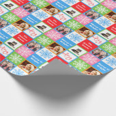 クリスマスジョイスノーフレークパステルズアッドファミリーフォトズ ラッピングペーパー (角)