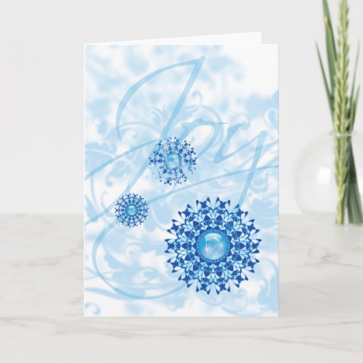 クリスマスジョイスノーフレークホリデークリスマス空白のイン シーズンカード (正面)