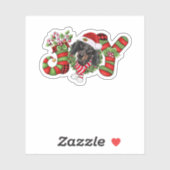 クリスマスジョイドワーフストッキングブラックダッシュント シール (シート)