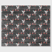 クリスマスジョイドーブオンウッドラッピング紙 ラッピングペーパー (フラット)