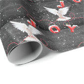 クリスマスジョイドーブオンウッドラッピング紙 ラッピングペーパー (ロールコーナー)