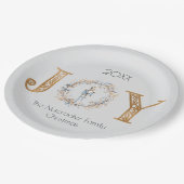 クリスマスジョイナツクラッカーの水色 ペーパープレート (アングル)