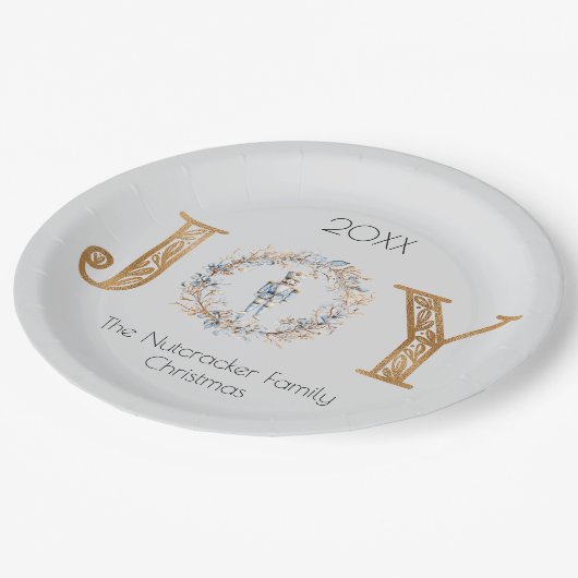 クリスマスジョイナツクラッカーの水色 ペーパープレート (アングル)