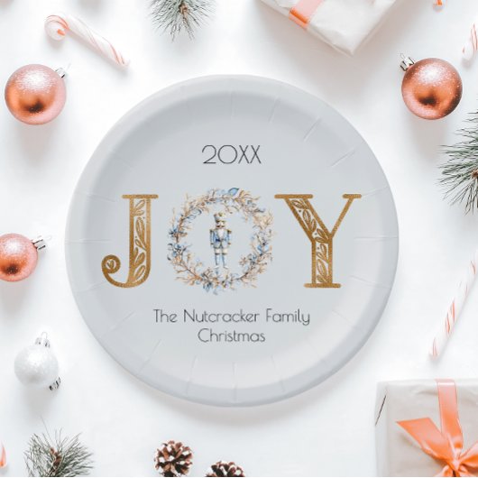 クリスマスジョイナツクラッカーの水色 ペーパープレート