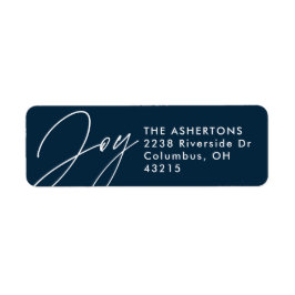 クリスマスジョイネイビーブルーホリデー差出人住所 ラベル