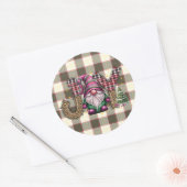 クリスマスジョイノルディック格言プレイドガーリー ラウンドシール (封筒)