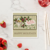 クリスマスジョイハッピーホリデー スタンダードカクテルナプキン (インサイチュ)